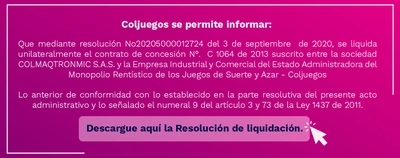 Liquidaci&oacute;n del contrato de COLMAQTRONMIC S.A.S